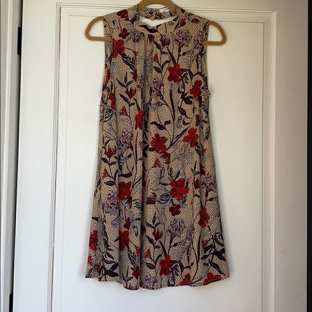 High Neck Sleeveless Shift Dress